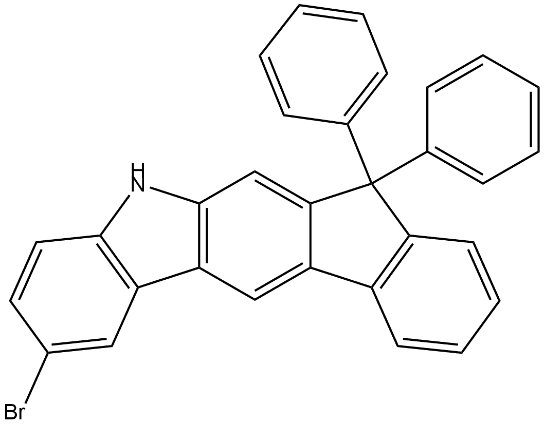 2-溴-5,7-二氢-7,7-二苯基茚并[2,1-B]咔唑 结构式