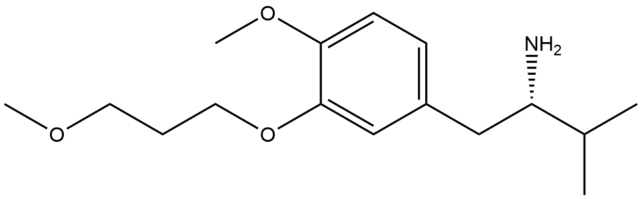 (S)-1-(4-methoxy-3-(3-methoxypropoxy)phenyl)-3-methylbutan-2-amine(WX192125) Structure