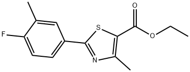 ethyl 2-(4-fluoro-3-methylphenyl)-4-methyl-1,3-thiazole-5-carboxylate Structure