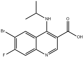 3-Quinolinecarboxylic acid, 6-bromo-7-fluoro-4-[(1-methylethyl)amino]- 结构式