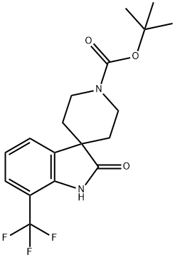 Tert-Butyl 2-oxo-7-(trifluoromethyl)spiro[indoline-3,4'-piperidine]-1'-carboxylate 结构式