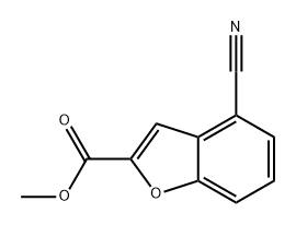 2-Benzofurancarboxylic acid, 4-cyano-, methyl ester 结构式