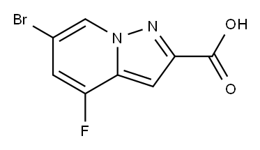 6-溴-4-氟吡唑并[1,5-A]吡啶-2-羧酸, 2177264-08-1, 结构式