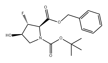 2-苄基1-(叔丁基)(2R,3R,4R)-3-氟-4-羟基吡咯烷-1,2-二甲酸酯 结构式