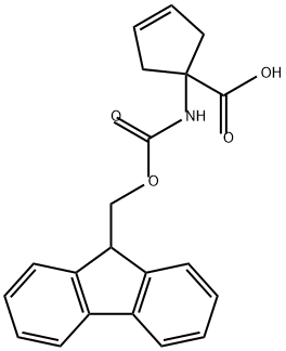1-((((9H-芴-9-基)甲氧基)羰基)氨基)环戊-3-烯-1-羧酸 结构式