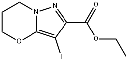 5H-Pyrazolo[5,1-b][1,3]oxazine-2-carboxylic acid, 6,7-dihydro-3-iodo-, ethyl ester Structure