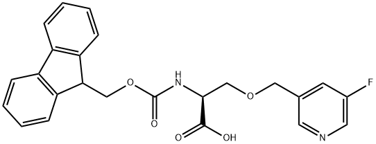 N-[(9H-Fluoren-9-ylmethoxy)carbonyl]-O-[(5-fluoro-3-pyridinyl)methyl]-L-serine 结构式
