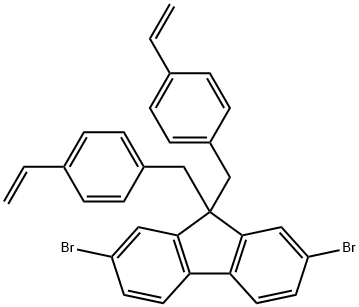 2,7-二溴-9,9-双[(4-乙烯基苯基)甲基]- 9H-芴, 236092-91-4, 结构式
