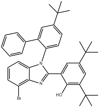 2-(4-bromo-1-(5-(tert-butyl)-[1,1'-biphenyl]-2-yl)-1H-benzo[d]imidazol-2-yl)-4,6-di-tert-butylphenol Structure