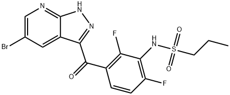 1-Propanesulfonamide, N-[3-[(5-bromo-1H-pyrazolo[3,4-b]pyridin-3-yl)carbonyl]-2,6-difluorophenyl]- Structure