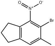 1H-Indene, 5-bromo-2,3-dihydro-6-methyl-4-nitro- Struktur