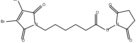 1H-Pyrrole-1-hexanoic acid, 3,4-dibromo-2,5-dihydro-2,5-dioxo-, 2,5-dioxo-1-pyrrolidinyl ester 结构式