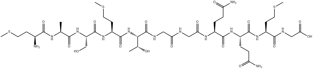 Glycine, L-methionyl-L-alanyl-L-seryl-L-methionyl-L-threonylglycylglycyl-L-glutaminyl-L-glutaminyl-L-methionyl- 结构式