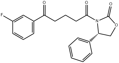 1,5-Pentanedione, 1-(3-fluorophenyl)-5-[(4S)-2-oxo-4-phenyl-3-oxazolidinyl]- Structure