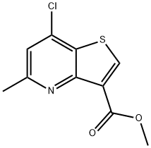 7-氯-5-甲基噻吩[3,2-B]吡啶-3-羧酸甲酯 结构式
