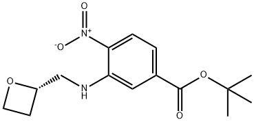 Benzoic acid, 4-nitro-3-[[(2S)-2-oxetanylmethyl]amino]-, 1,1-dimethylethyl ester Structure