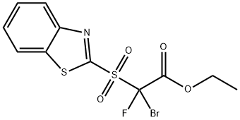 Acetic acid, 2-(2-benzothiazolylsulfonyl)-2-bromo-2-fluoro-, ethyl ester Structure
