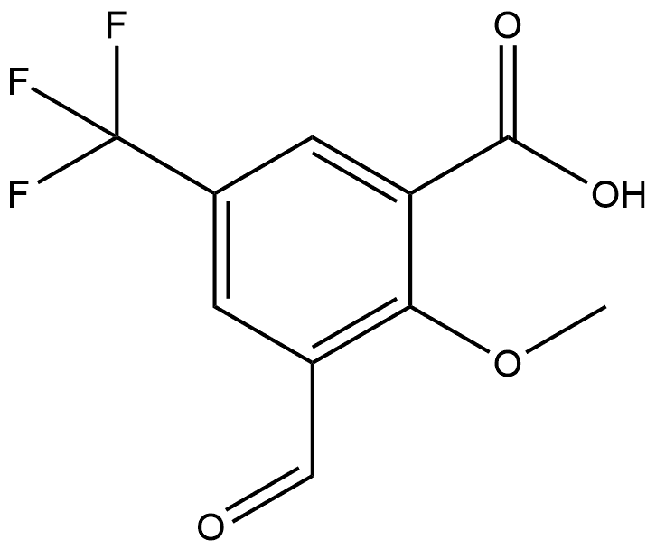 3-Formyl-2-methoxy-5-(trifluoromethyl)benzoic acid Structure