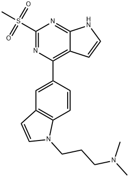 1H-Indole-1-propanamine, N,N-dimethyl-5-[2-(methylsulfonyl)-7H-pyrrolo[2,3-d]pyrimidin-4-yl]- Structure