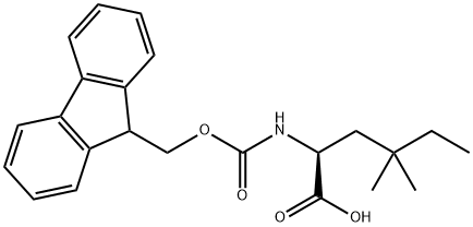 (S)-2-[(9H-フルオレン-9-イルメトキシカルボニル)アミノ]-4,4-ジメチルヘキサン酸 化学構造式