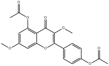 4H-1-Benzopyran-4-one, 5-(acetyloxy)-2-[4-(acetyloxy)phenyl]-3,7-dimethoxy- Structure