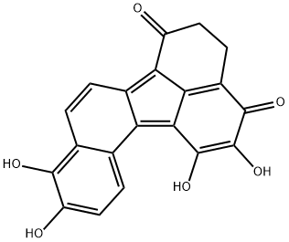 Benzo[j]fluoranthene-1,4-dione, 2,3-dihydro-5,6,9,10-tetrahydroxy- Structure