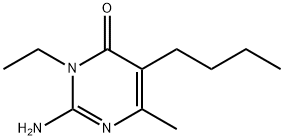 4(3H)-Pyrimidinone, 2-amino-5-butyl-3-ethyl-6-methyl- Struktur
