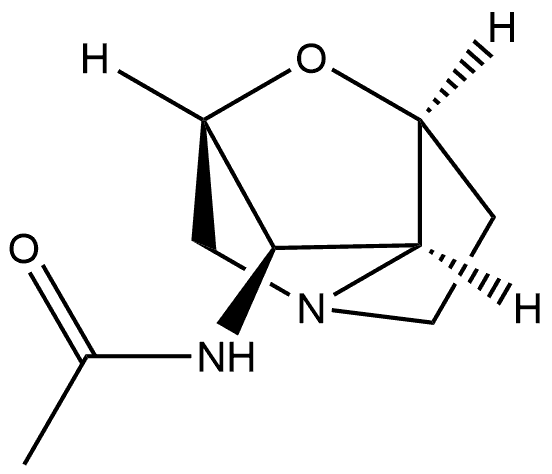 (2R,3aβ,6aβ)-ヘキサヒドロ-N-アセチル-2α,4α-メタノ-4H-フロ[3,2-b]ピロール-3α-アミン 化学構造式