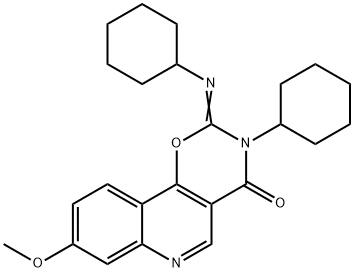 3,4-Dihydro-2-cyclohexylimino-3-cyclohexyl-8-methoxy-4-oxo-2H-1,3-oxaz in[5,6-c]quinoline Structure