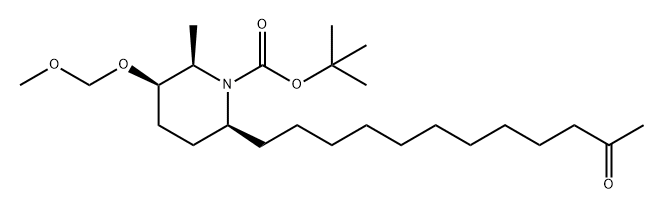 1-Piperidinecarboxylic acid, 3-(methoxymethoxy)-2-methyl-6-(11-oxododecyl)-, 1,1-dimethylethyl ester, (2R,3R,6S)- Structure