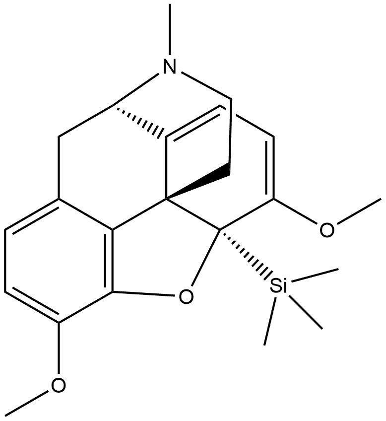 Morphinan, 6,7,8,14-tetradehydro-4,5-epoxy-3,6-dimethoxy-17-methyl-5-(trimethylsilyl)-, (5β)- Struktur