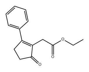 1-Cyclopentene-1-acetic acid, 5-oxo-2-phenyl-, ethyl ester Structure