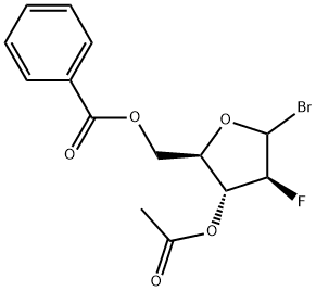 D-Arabinofuranosyl bromide, 2-deoxy-2-fluoro-, 3-acetate 5-benzoate Structure