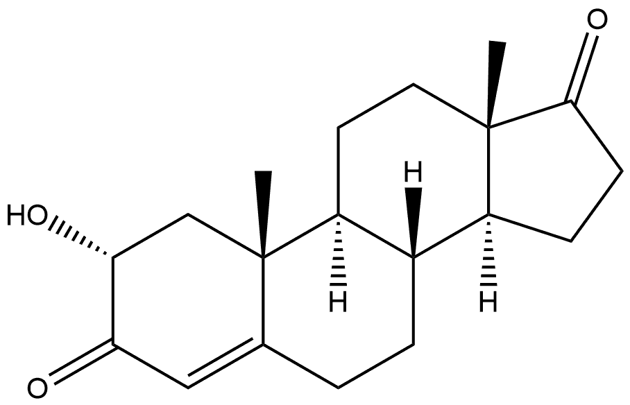 Androst-4-ene-3,17-dione, 2-hydroxy-, (2α)- Structure