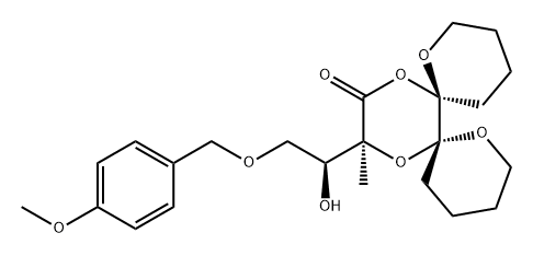 1,8,13,16-Tetraoxadispiro[5.0.5.4]hexadecan-14-one, 15-[(1S)-1-hydroxy-2-[(4-methoxyphenyl)methoxy]ethyl]-15-methyl-, (6R,7R,15S)- Structure