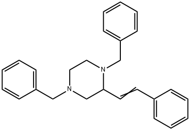 Piperazine, 2-(2-phenylethenyl)-1,4-bis(phenylmethyl)- Structure