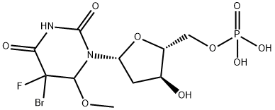 5-Uridylic acid, 5-bromo-2-deoxy-5-fluoro-5,6-dihydro-6-methoxy- 结构式