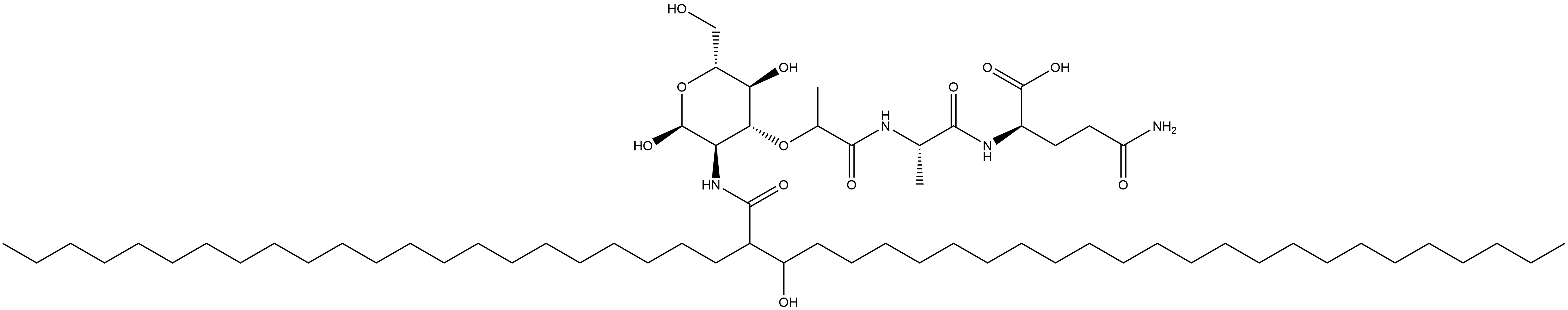 6-O-(3-hydroxy-2-docosylhexacosanoyl)muramyl dipeptide 结构式