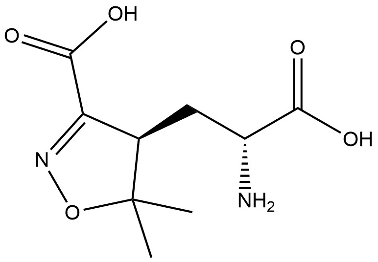 4-?Isoxazolepropanoic acid, α-?amino-?3-?carboxy-?4,?5-?dihydro-?5,?5-?dimethyl-?, (αR,?4R)?-?rel- Structure