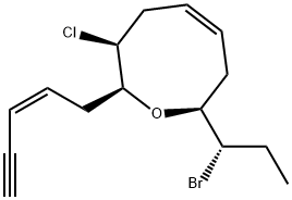 (2R,5Z)-8α-[(R)-1-Bromopropyl]-3α-chloro-3,4,7,8-tetrahydro-2α-[(Z)-2-penten-4-ynyl]-2H-oxocin Structure