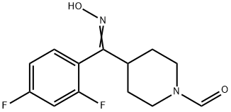 1-Piperidinecarboxaldehyde, 4-[(2,4-difluorophenyl)(hydroxyimino)methyl]- Struktur