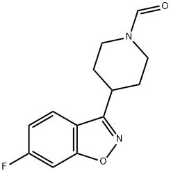 1-Piperidinecarboxaldehyde, 4-(6-fluoro-1,2-benzisoxazol-3-yl)- Struktur