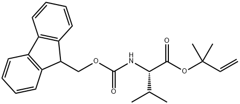 L-Valine, N-[(9H-fluoren-9-ylmethoxy)carbonyl]-, 1,1-dimethyl-2-propen-1-yl ester Struktur