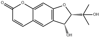 7H-Furo[3,2-g][1]benzopyran-7-one, 2,3-dihydro-3-hydroxy-2-(1-hydroxy-1-methylethyl)-, (2S,3R)- Structure