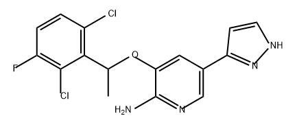 2-Pyridinamine, 3-[1-(2,6-dichloro-3-fluorophenyl)ethoxy]-5-(1H-pyrazol-3-yl)- Structure