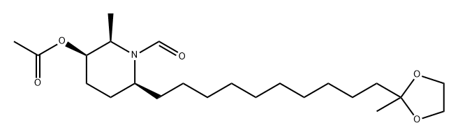 1-Piperidinecarboxaldehyde, 3-(acetyloxy)-2-methyl-6-[10-(2-methyl-1,3-dioxolan-2-yl)decyl]-, (2R,3R,6S)-
