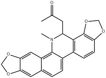 2-Propanone, 1-(13,14-dihydro-13-methyl[1,3]benzodioxolo[5,6-c]-1,3-dioxolo[4,5-i]phenanthridin-14-yl)- Struktur