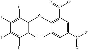 Benzene, 1,2,3,4,5-pentafluoro-6-(2-iodo-4,6-dinitrophenoxy)- Structure