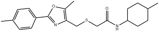 Acetamide, N-(4-methylcyclohexyl)-2-[[[5-methyl-2-(4-methylphenyl)-4-oxazolyl]methyl]thio]- Structure