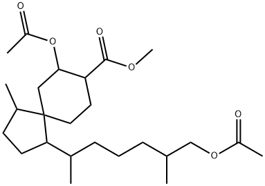 Spiro[4.5]decane-8-carboxylic acid, 7-(acetyloxy)-1-[6-(acetyloxy)-1,5-dimethylhexyl]-4-methyl-, methyl ester Structure